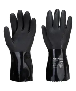 Portwest A882 ESD PVC Chemical Gauntlet in Black