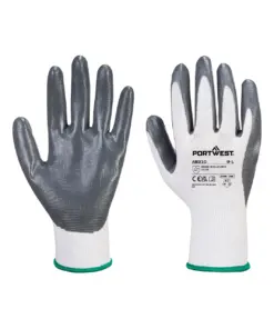 Portwest AB310 Grip 13 Nitrile Essential Multipack (Pk 12) in White/Grey