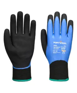 Portwest AP01 Cold 13 Latex Aqua Glove in Blue/Black