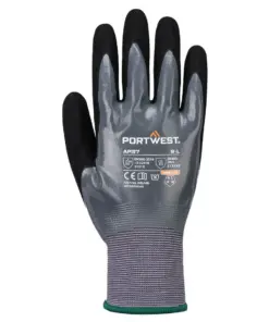 Portwest AP37 Grip 15 Nitrile Foam Touch Screen Glove in Grey/Black