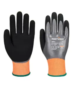 Portwest AP51 Cut F15 Nitrile Aqua Glove in Grey/Black