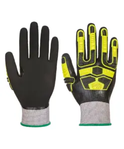 Portwest AP55 Impact D18 Nitrile Sandy TPR Waterproof Glove in Grey/Black