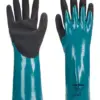 Portwest AP60 Chem 300 Nitrile Sandy Double Dipped Gauntlet in Blue/Black