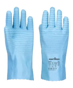Portwest AP75 FD Chemical B Latex Gauntlet in Blue