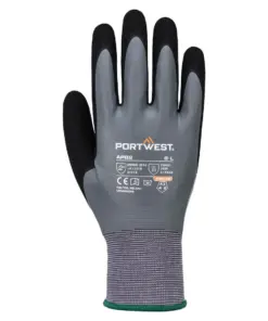 Portwest AP82 Grip 15 Latex Foam Touch Screen Glove in Grey/Black