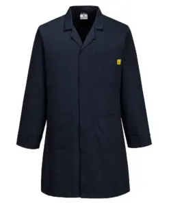 Portwest AS10 Anti-Static ESD Coat in Navy