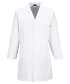 Portwest AS10 Anti-Static ESD Coat in White