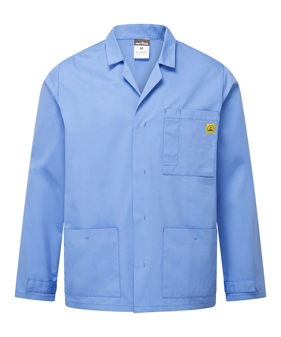 Portwest AS18 Anti-Static ESD Lab Jacket in Hamilton Blue
