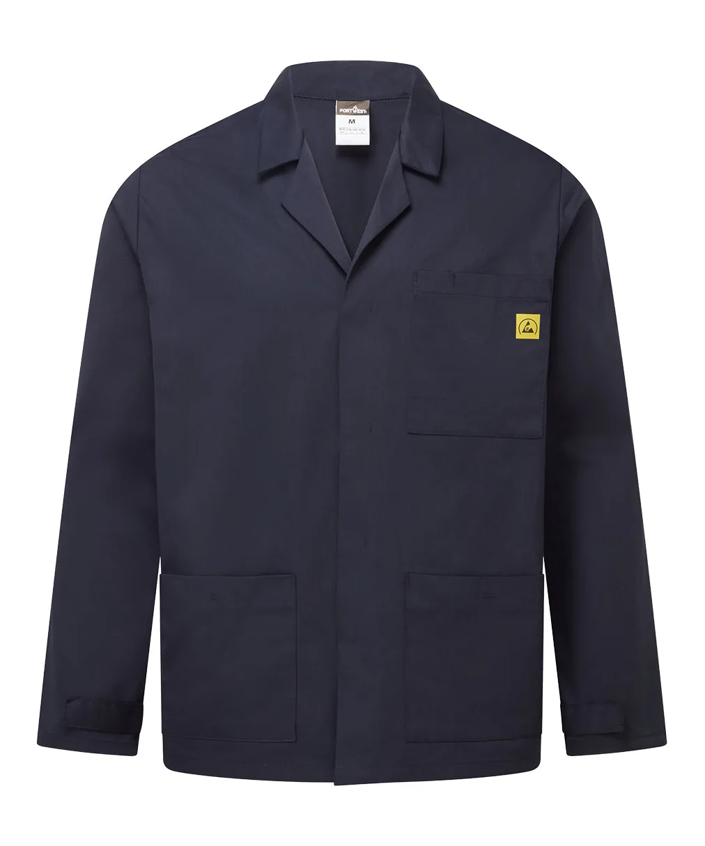Portwest AS18 Anti-Static ESD Lab Jacket in Navy