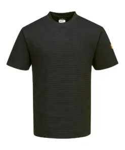 Portwest AS20 Anti-Static ESD T-Shirt Short Sleeve in Black