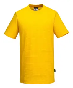 Portwest AS20 Anti-Static ESD T-Shirt Short Sleeve in Deep Yellow