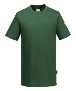 Portwest AS20 Anti-Static ESD T-Shirt Short Sleeve in Forest Green