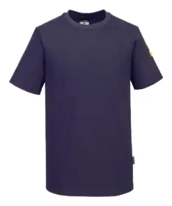 Portwest AS20 Anti-Static ESD T-Shirt Short Sleeve in Navy