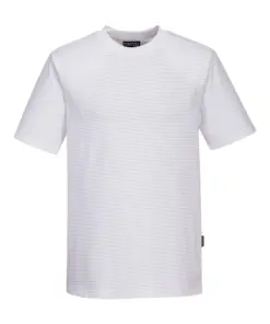 Portwest AS20 Anti-Static ESD T-Shirt Short Sleeve in White