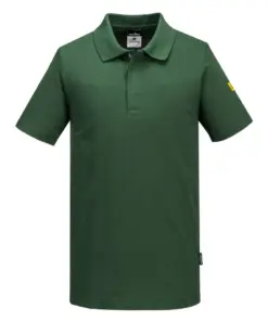Portwest AS21 Anti-Static ESD Polo Shirt Short Sleeve in Forest Green