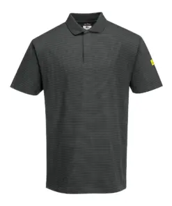 Portwest AS21 Anti-Static ESD Polo Shirt Short Sleeve in Zoom Grey