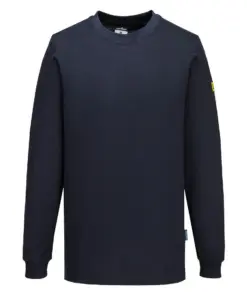Portwest AS22 Anti-Static ESD T-Shirt Long Sleeve in Navy