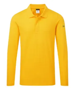 Portwest AS23 Anti-Static ESD Polo Shirt Long Sleeve in Deep Yellow