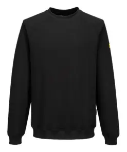 Portwest AS24 Anti-Static ESD Sweatshirt in Black