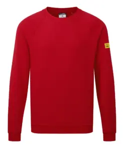 Portwest AS24 Anti-Static ESD Sweatshirt in Deep Red