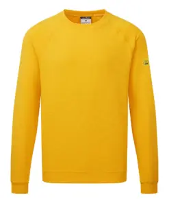 Portwest AS24 Anti-Static ESD Sweatshirt in Deep Yellow