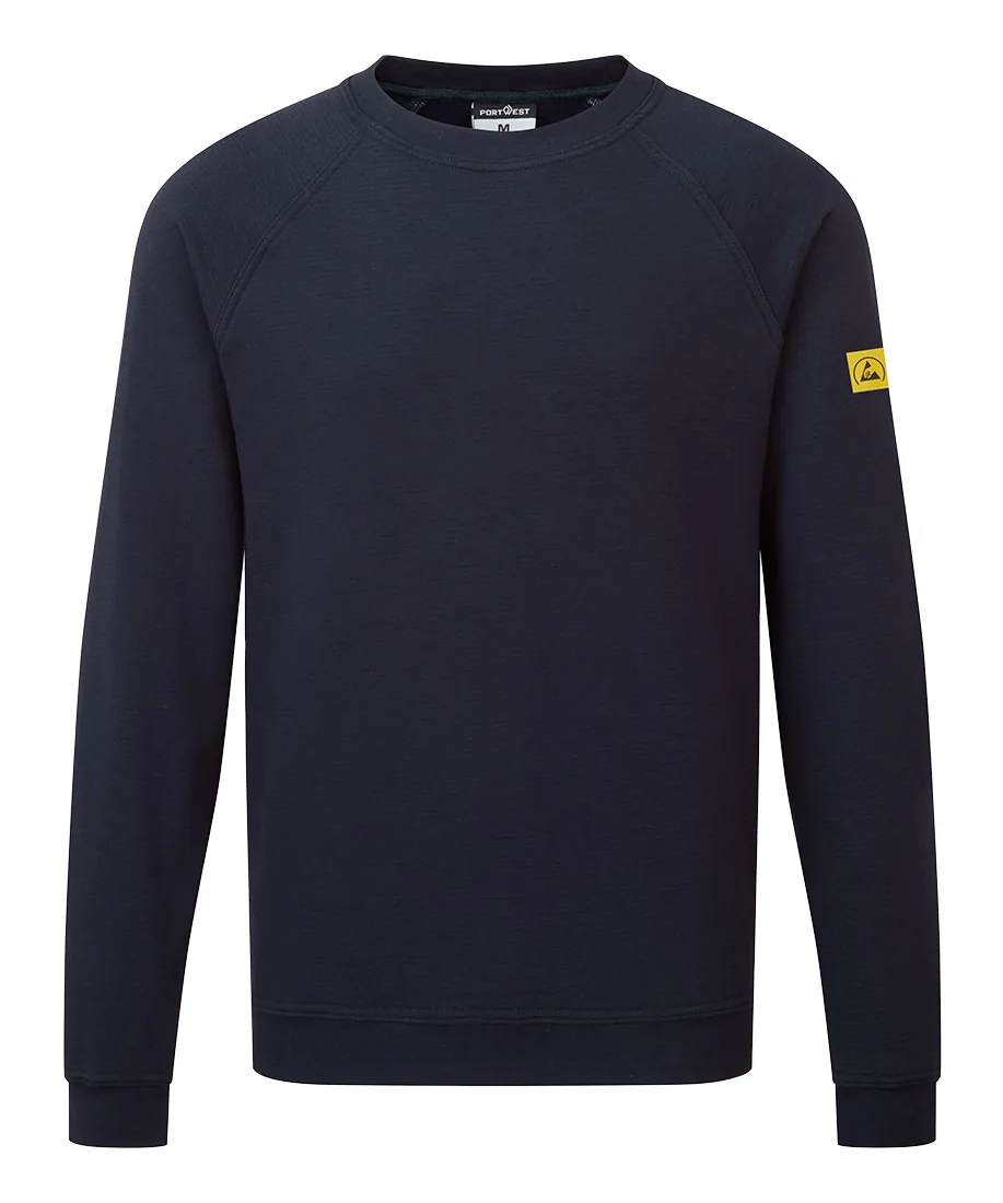 Portwest AS24 Anti-Static ESD Sweatshirt in Navy
