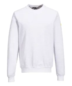 Portwest AS24 Anti-Static ESD Sweatshirt in White