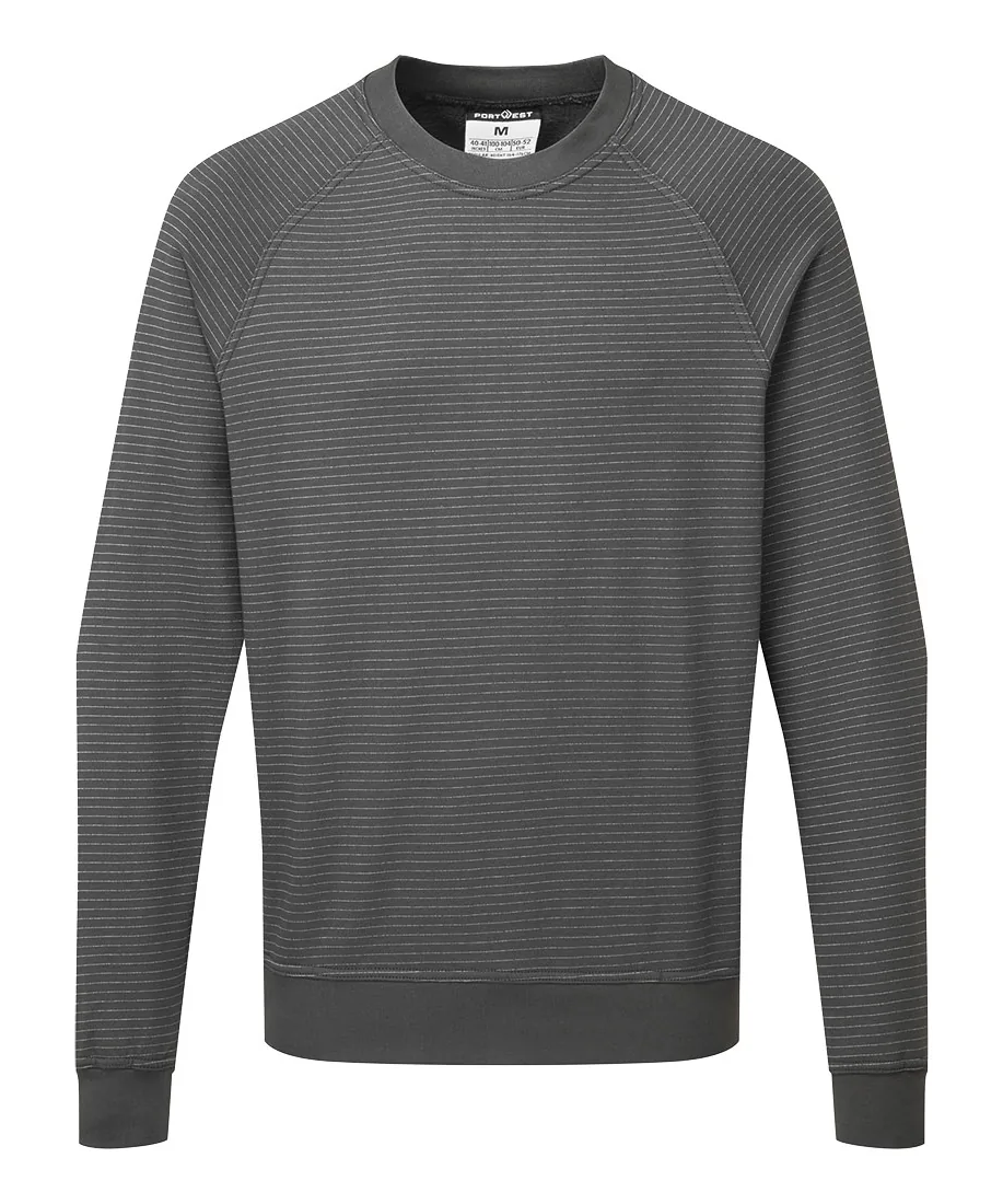 Portwest AS24 Anti-Static ESD Sweatshirt in Zoom Grey