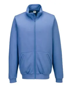 Portwest AS25 Anti-Static ESD Zip Sweatshirt in Hamilton Blue