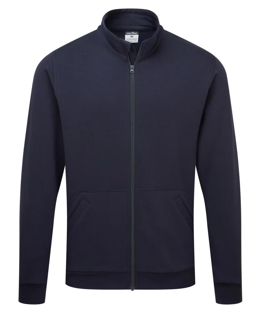 Portwest AS25 Anti-Static ESD Zip Sweatshirt in Navy