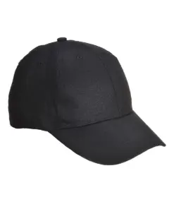 Portwest B010 Six Panel Baseball Cap in Black