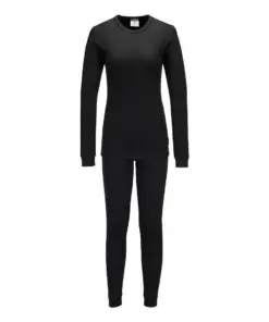 Portwest B128 Women's Thermal Base Layer Set in Black