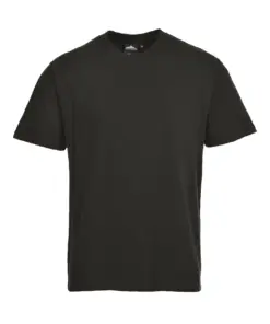 Portwest B195 Turin Cotton T-Shirt Short Sleeve in Black