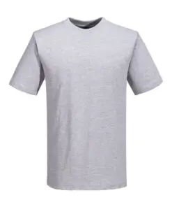 Portwest B195 Turin Cotton T-Shirt Short Sleeve in Heather Grey