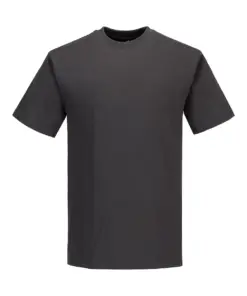 Portwest B195 Turin Cotton T-Shirt Short Sleeve in Metal Grey