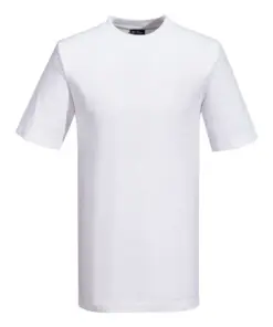 Portwest B195 Turin Cotton T-Shirt Short Sleeve in White