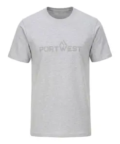 Portwest B198 Portwest Cotton T-Shirt Short Sleeve in Heather Grey