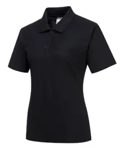 Portwest B209 Naples Women's Polo Shirt Short Sleeve in Black