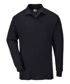 Portwest B212 Genoa Polo Shirt Long Sleeve in Black