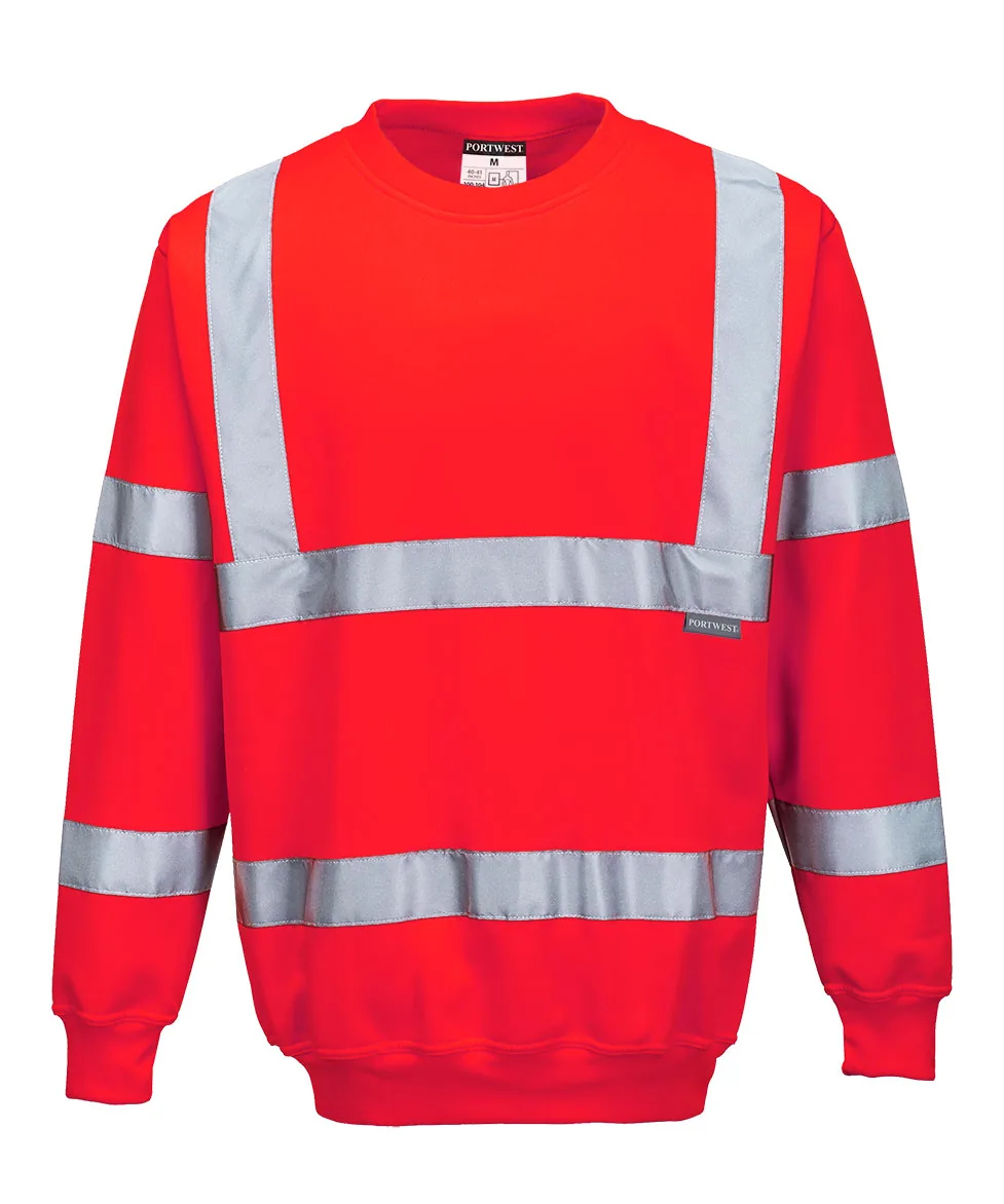 Portwest B303 Hi-Vis Sweatshirt in Red