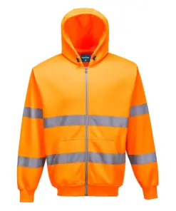 Portwest B305 Hi-Vis Zipped Hoodie in Orange