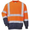 Portwest B306 Hi-Vis Contrast Sweatshirt in Orange/Navy