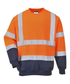 Portwest B306 Hi-Vis Contrast Sweatshirt in Orange/Navy