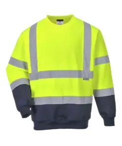 Portwest B306 Hi-Vis Contrast Sweatshirt in Yellow/Navy