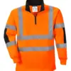 Portwest B308 Xenon Hi-Vis Rugby Shirt in Orange