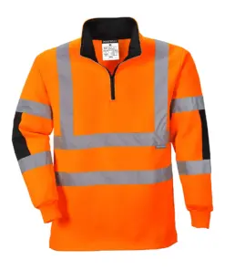 Portwest B308 Xenon Hi-Vis Rugby Shirt in Orange