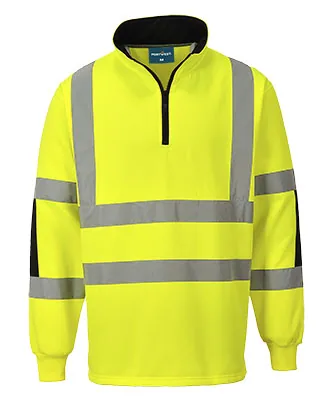 Portwest B308 Xenon Hi-Vis Rugby Shirt in Yellow