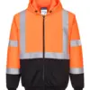 Portwest B315 Hi-Vis Contrast Zipped Hoodie in Orange/Black