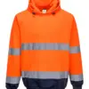 Portwest B316 Hi-Vis Contrast Hoodie in Orange/Navy
