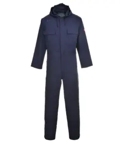Portwest BIZ6 Bizweld Work FR Hooded Coverall in Navy